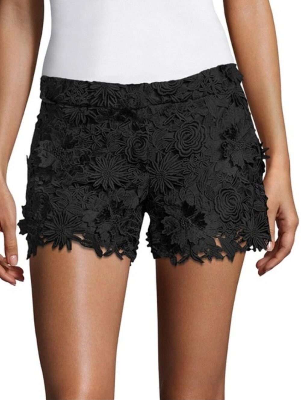 MILLY 3D FLORAL LACE SHORTS SIZE 0